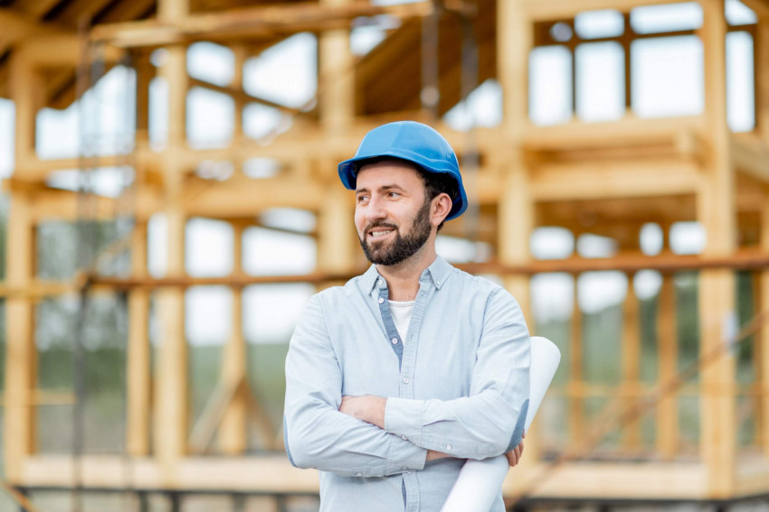 Bauingenieur vor Holzbau