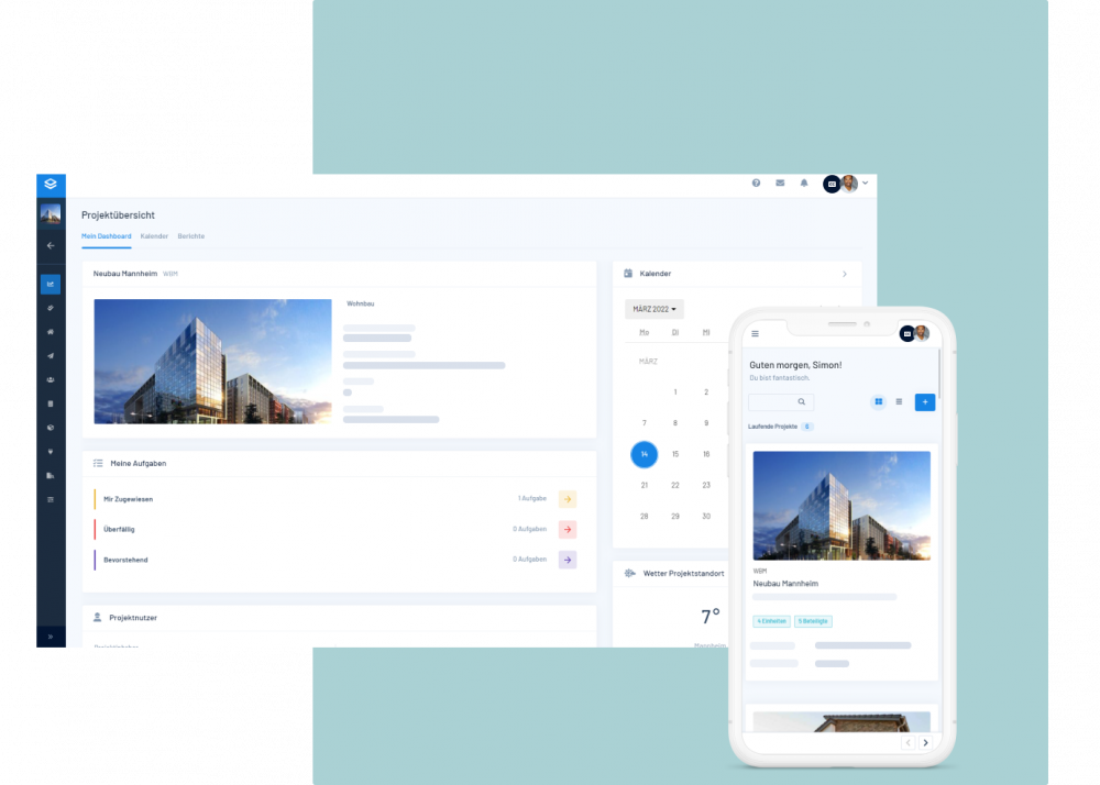 Planstack Logo Bauleitung mit App | kostenlos starten - Planstack